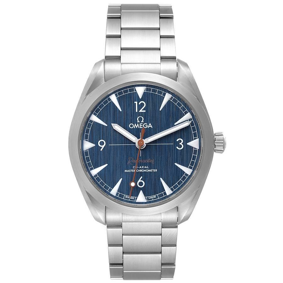 Omega Railmaster Master Chronometer Blue Dial Mens Watch 220.10.40.20.03.001. Omega calibre 8806 automatic self-winding movement, 55-hour power reserve with Co-Axial escapement. Certified Master Chronometer, approved by METAS, resistant to magnetic