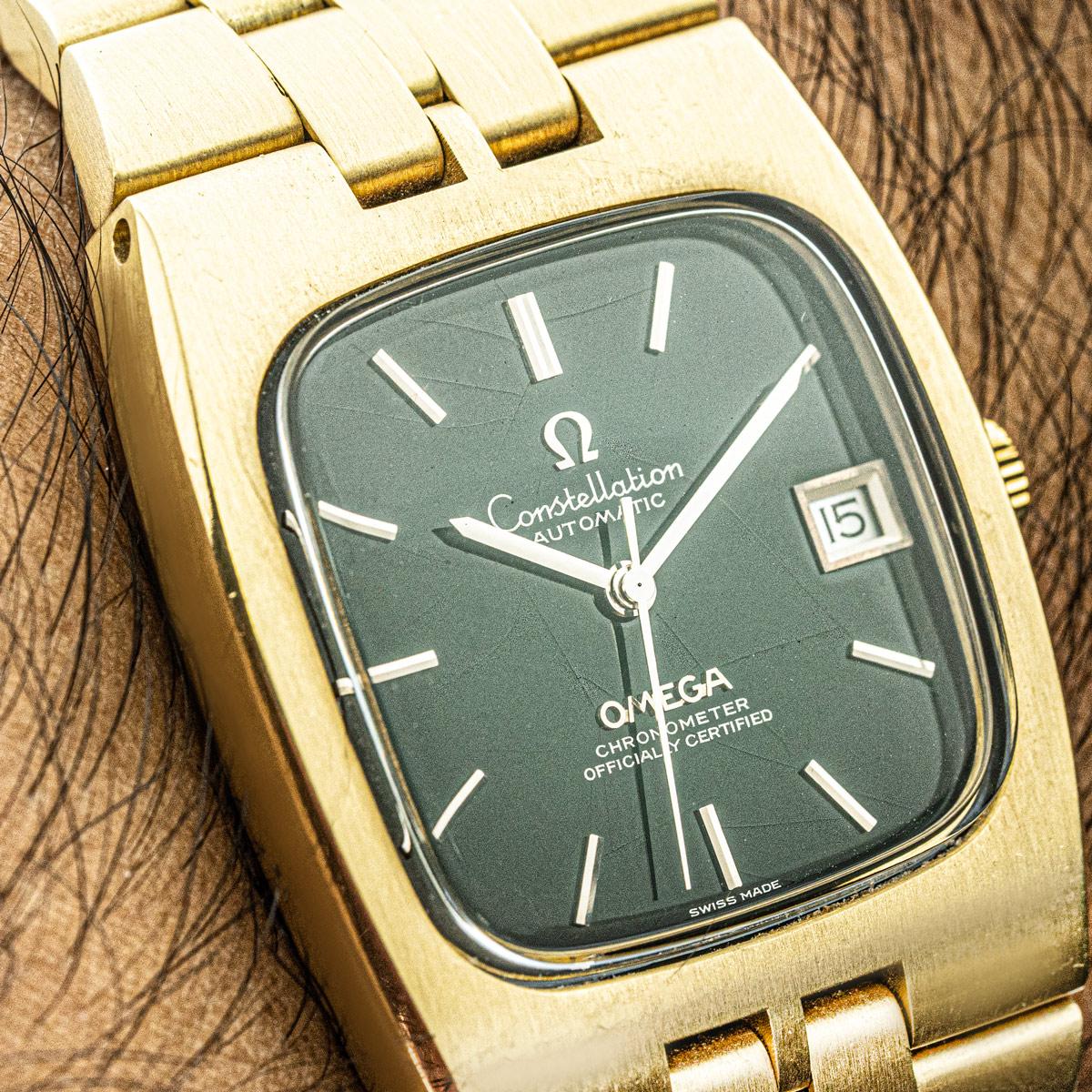 Omega Rare Constellation 'TV' Dark Green Spider Dial en vente 4