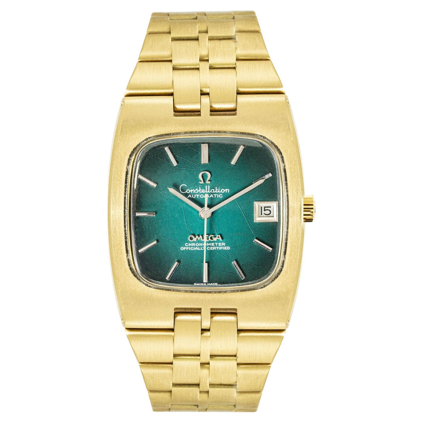 Omega Rare Constellation 'TV' Dark Green Spider Dial en vente