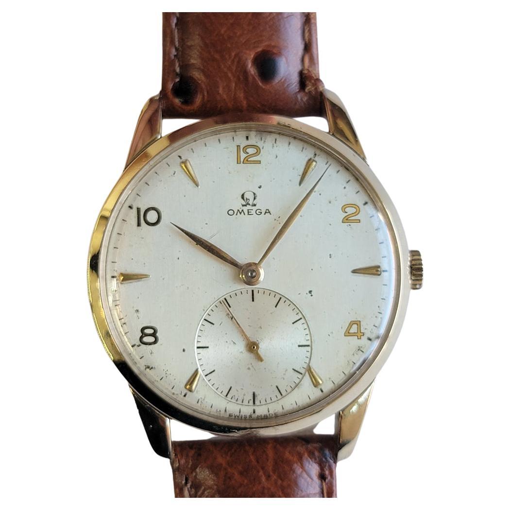 Omega Ref 2497-2 80 Micron Gold Capped Mens 1940s 35mm Vintage Manual Wind RA702 im Angebot