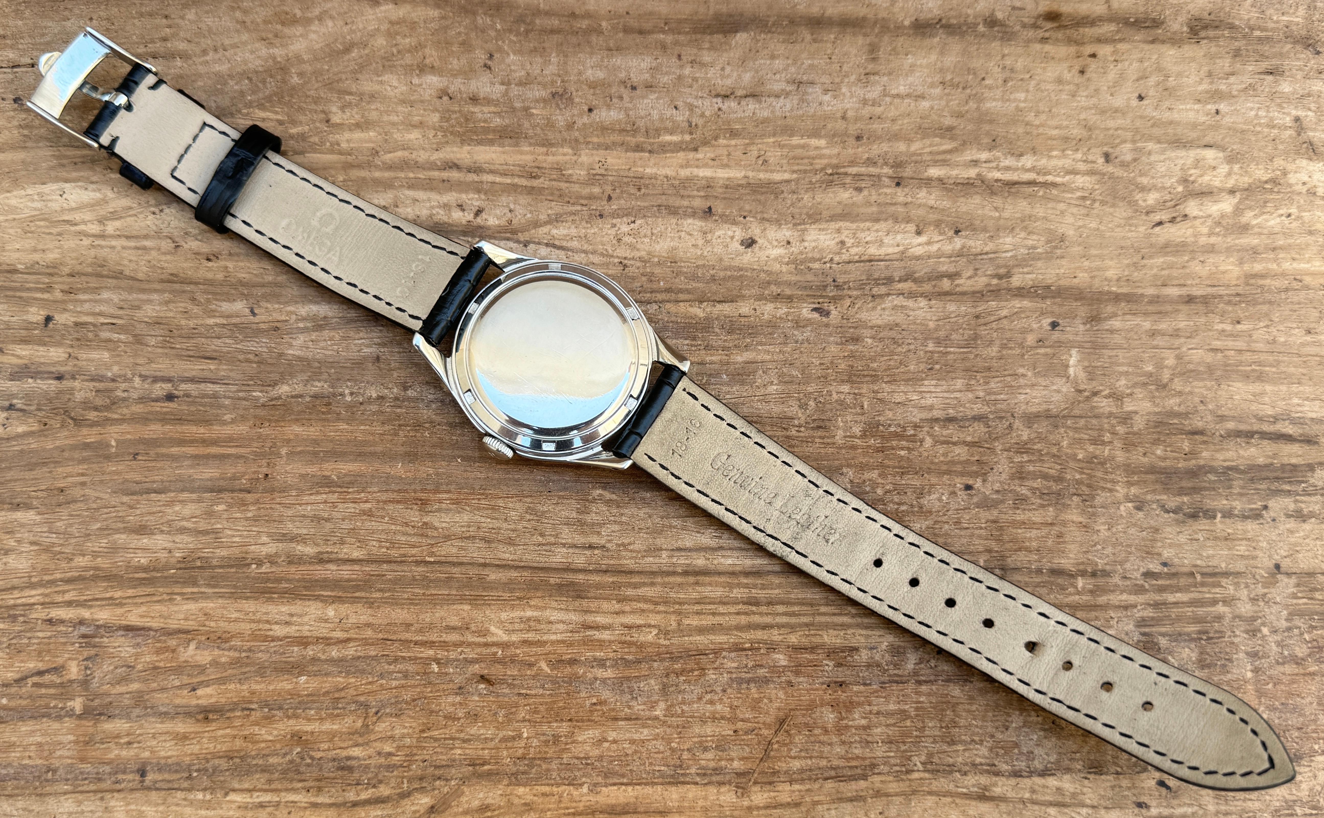 Omega Ref: 2640-8SC Seltenes graues strukturiertes honigfarbenes Zifferblatt JUMBO Cal 283 6