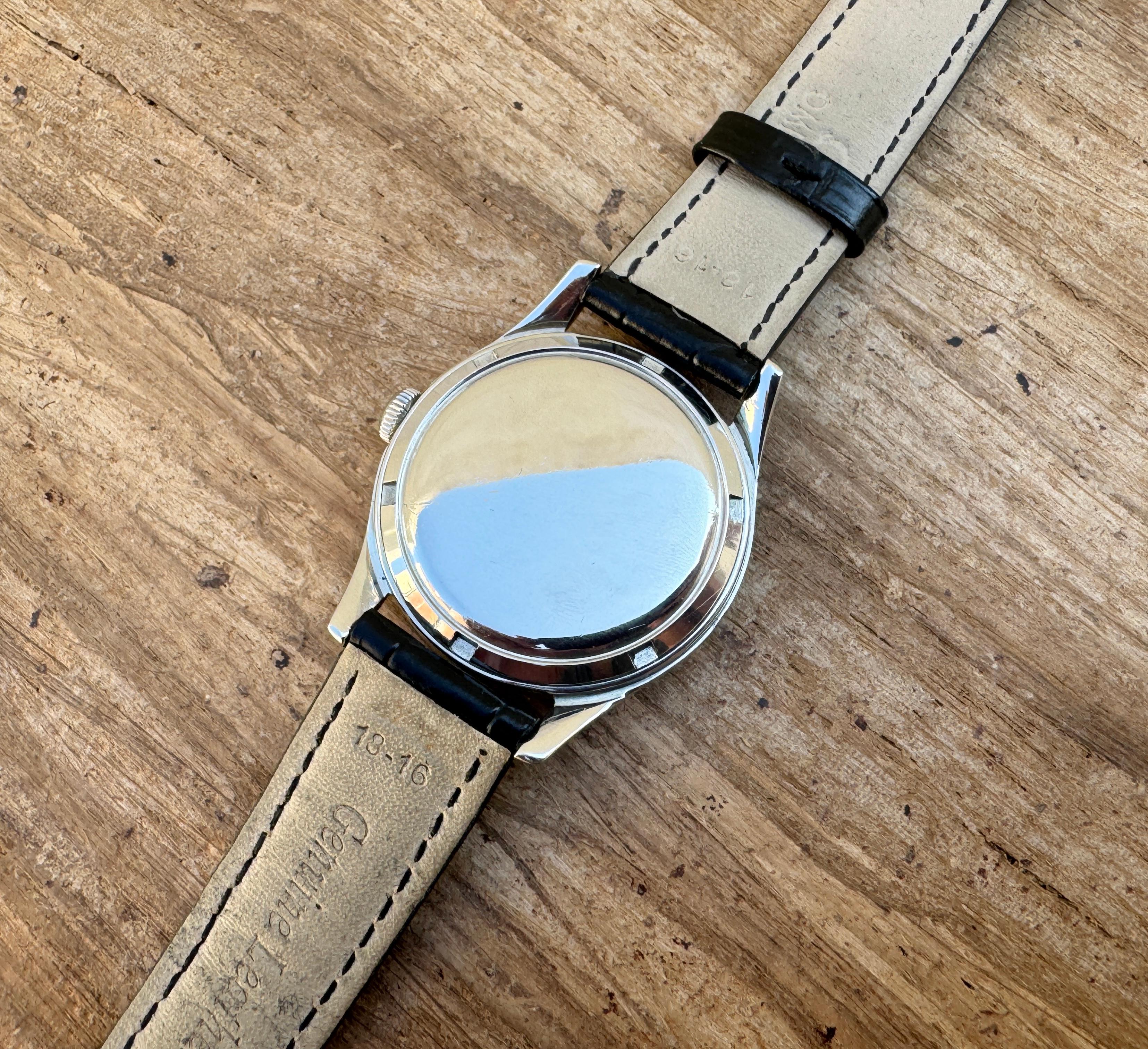 Omega Ref: 2640-8SC Seltenes graues strukturiertes honigfarbenes Zifferblatt JUMBO Cal 283 9