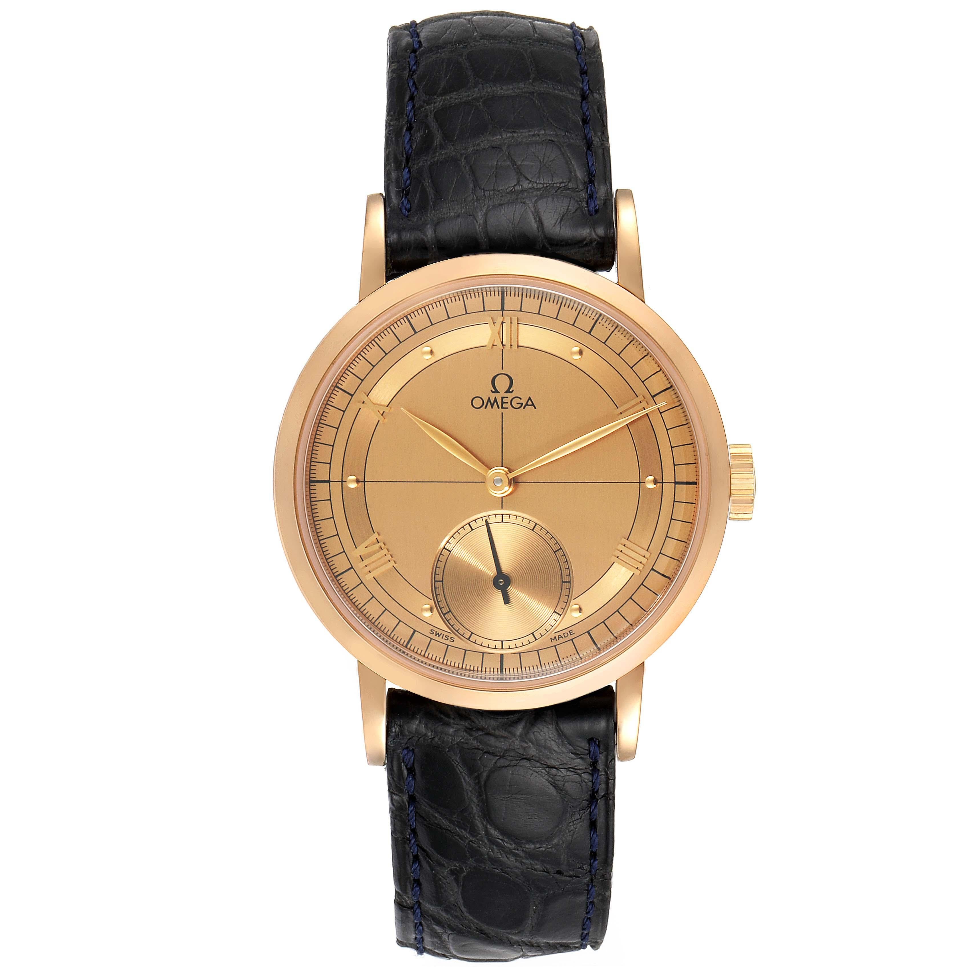Omega Renaissance 1894 18 Karat Roségold Herrenuhr Limitierte Auflage 5950.30.03 im Zustand „Hervorragend“ im Angebot in Atlanta, GA