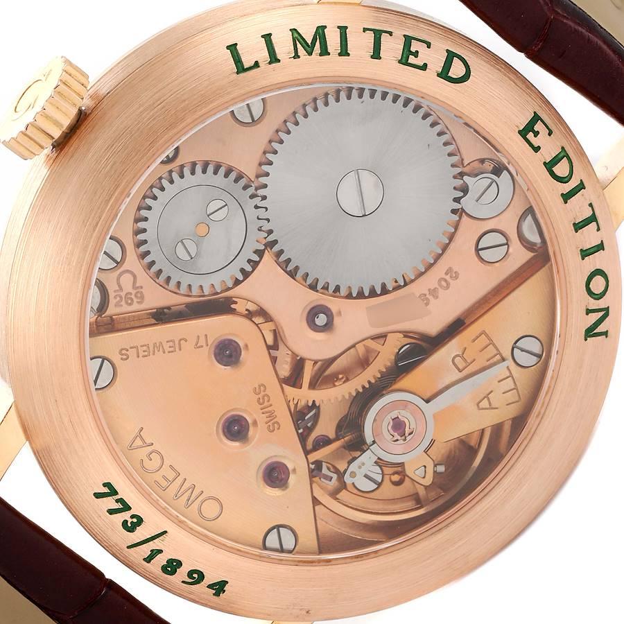 Omega Renaissance 1894 18k Rose Gold Limited Edition Mens Watch 5950.30.03 In Excellent Condition In Atlanta, GA