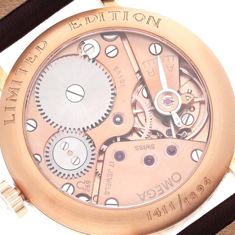 Omega Renaissance 1894 18k Rose Gold Limited Edition Mens Watch 5950.30.03 In Excellent Condition In Atlanta, GA