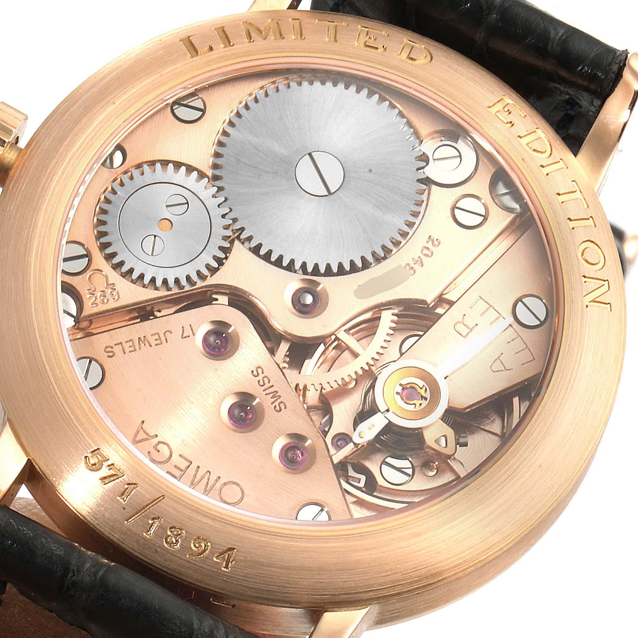 Omega Renaissance 1894 18 Karat Roségold Herrenuhr Limitierte Auflage 5950.30.03 im Angebot 4
