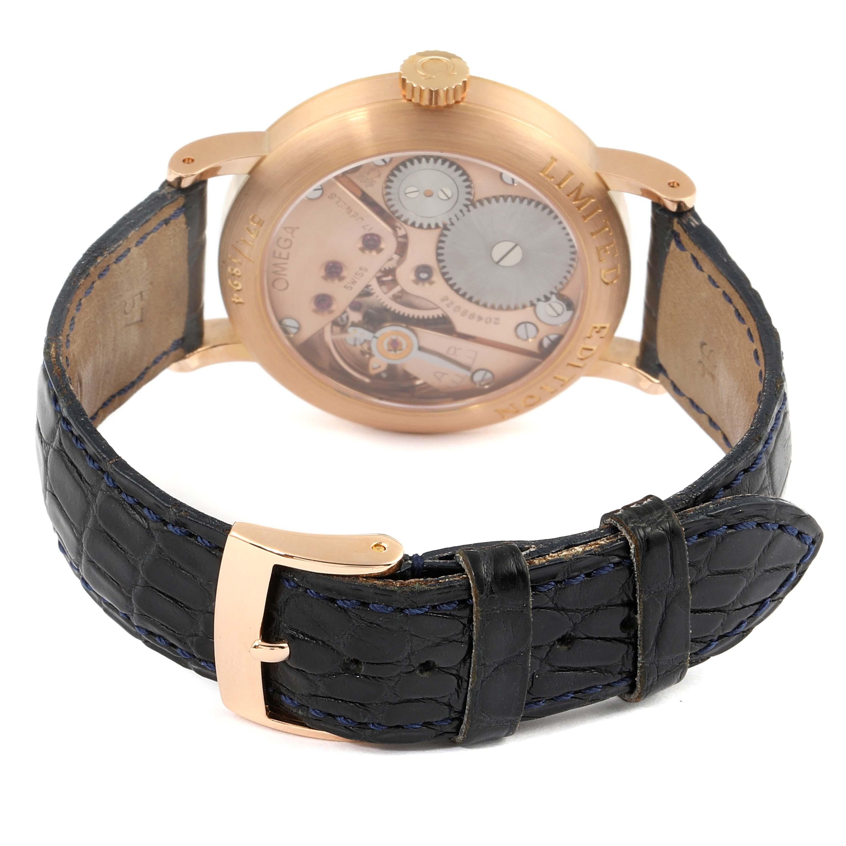 Omega Renaissance 1894 18 Karat Roségold Herrenuhr Limitierte Auflage 5950.30.03 im Angebot 5