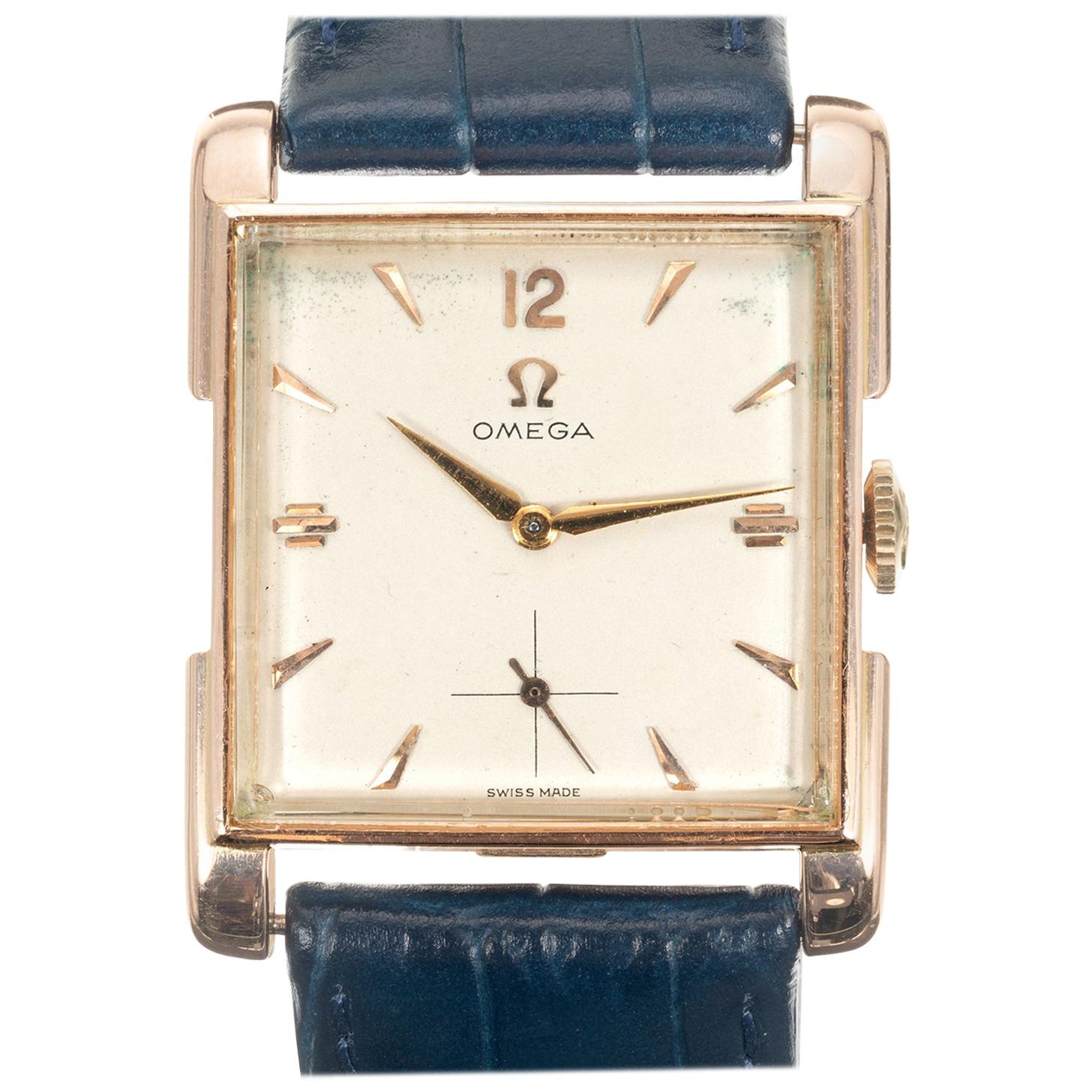 Omega Rose Gold 1940s Men's Wristwatch
