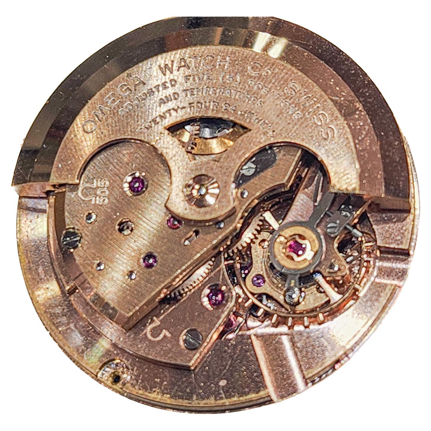 Omega Rose Gold and Steel Constellation with Original Black Dial from 1950's For Sale 13