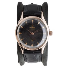 Omega Rose Gold und Stahl Constellation mit original schwarzem Zifferblatt aus den 1950er Jahren