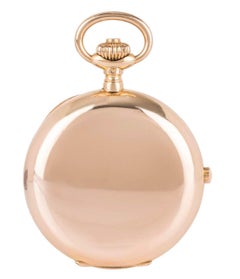 Omega Rose Gold Chronograph Keyless Lever Full Hunter Pocket Watch C1900