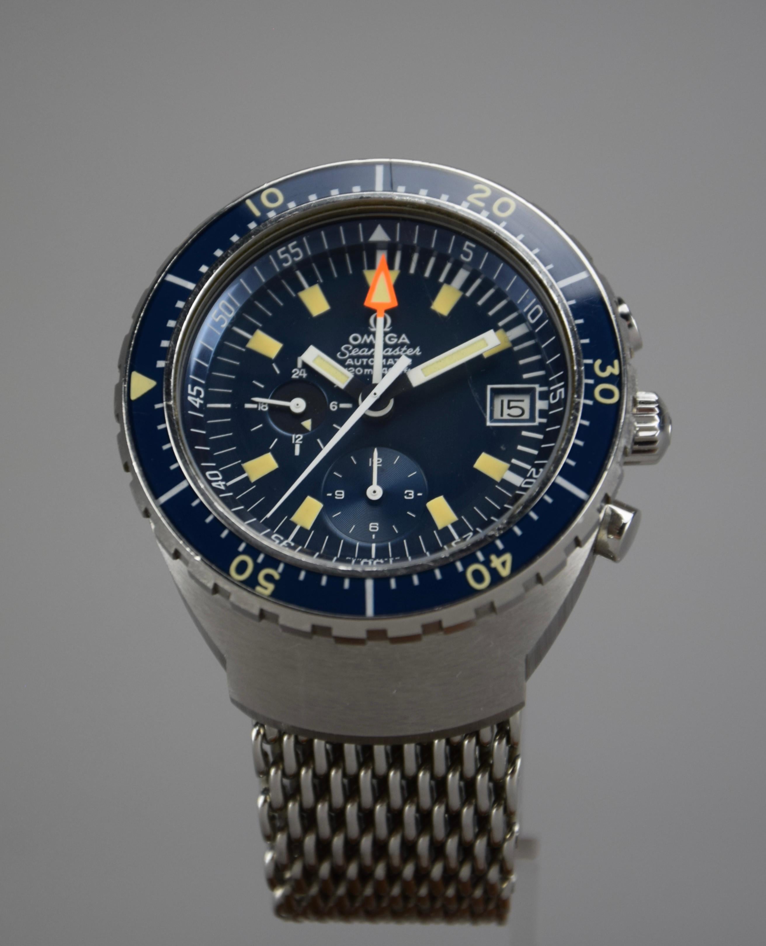 Omega Seamaster 120m Automatic Chronograph 1973 a.k.a. Big Blue For Sale 3