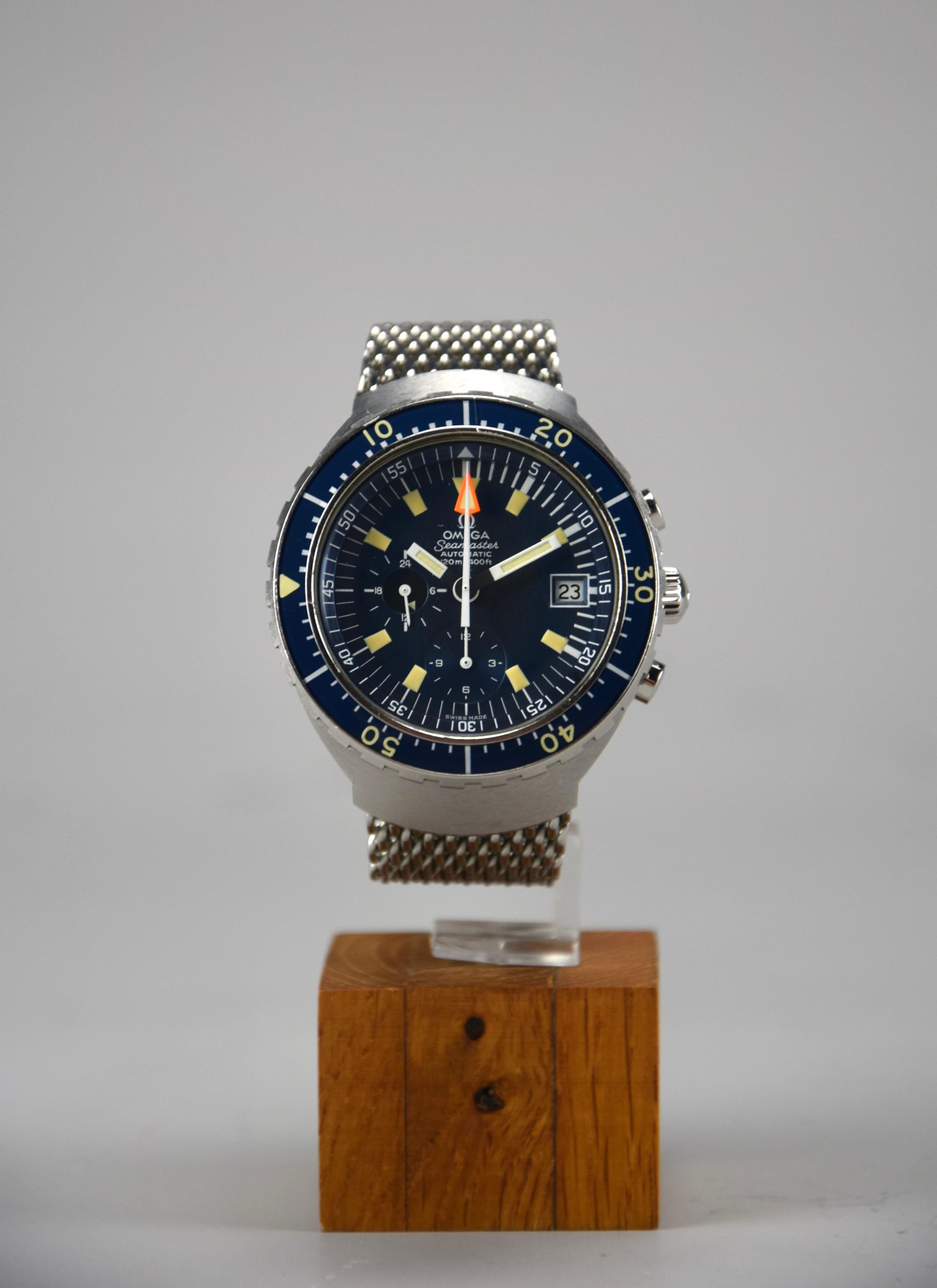 Swiss Omega Seamaster 120m Automatic Chronograph 1973 a.k.a. Big Blue For Sale