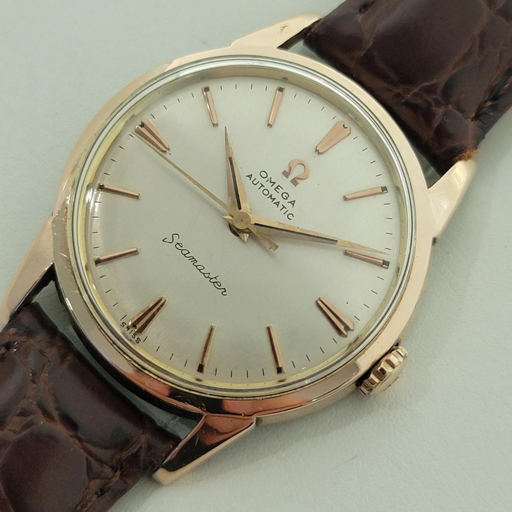 Men's Omega Seamaster 14704 SC 34mm Rose Gold Capped Mens Automatic 1960s RA577 For Sale