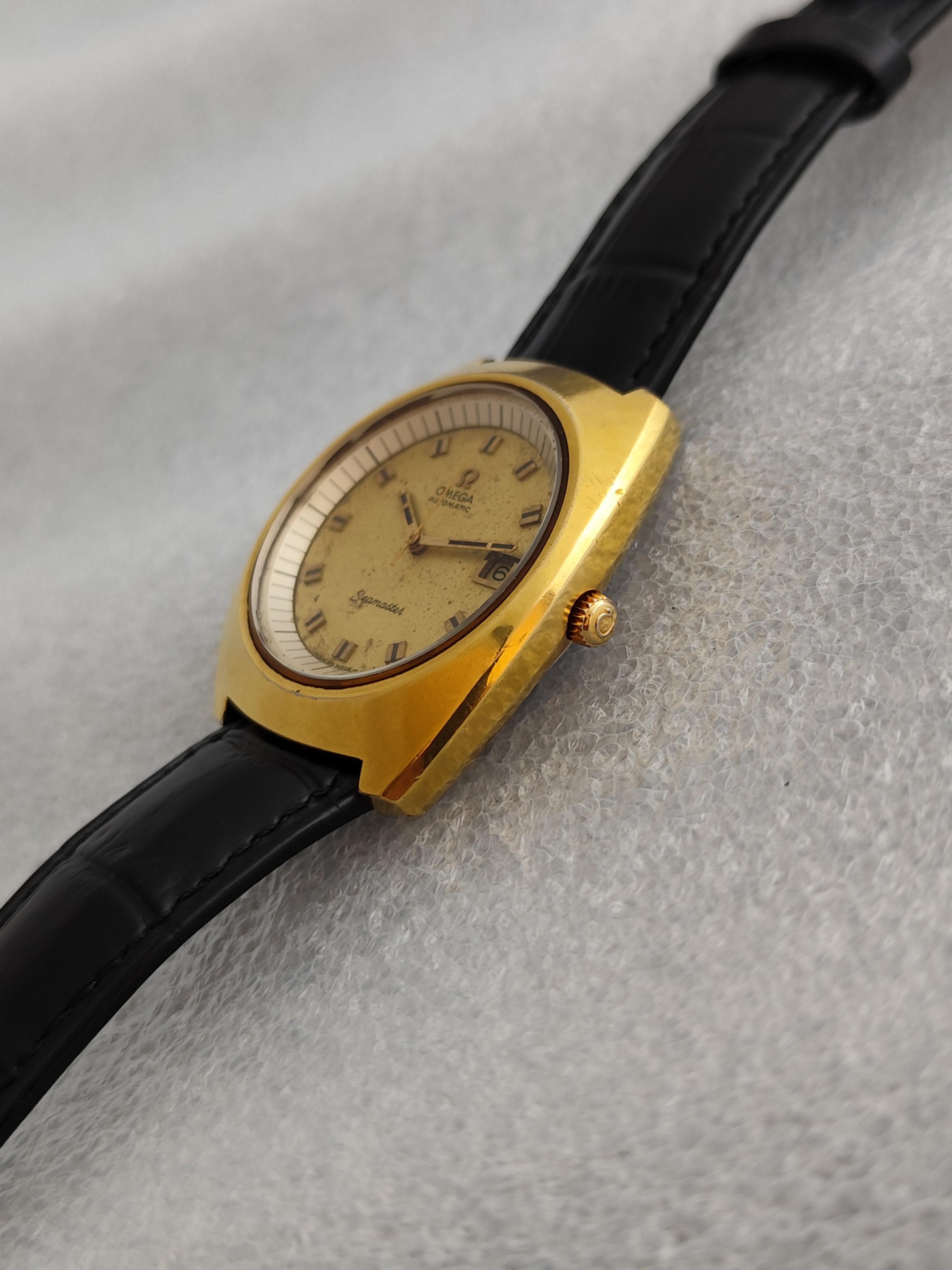 Omega Seamaster 166.087 Automatic Jumbo Gold Plated Watch For Sale 6