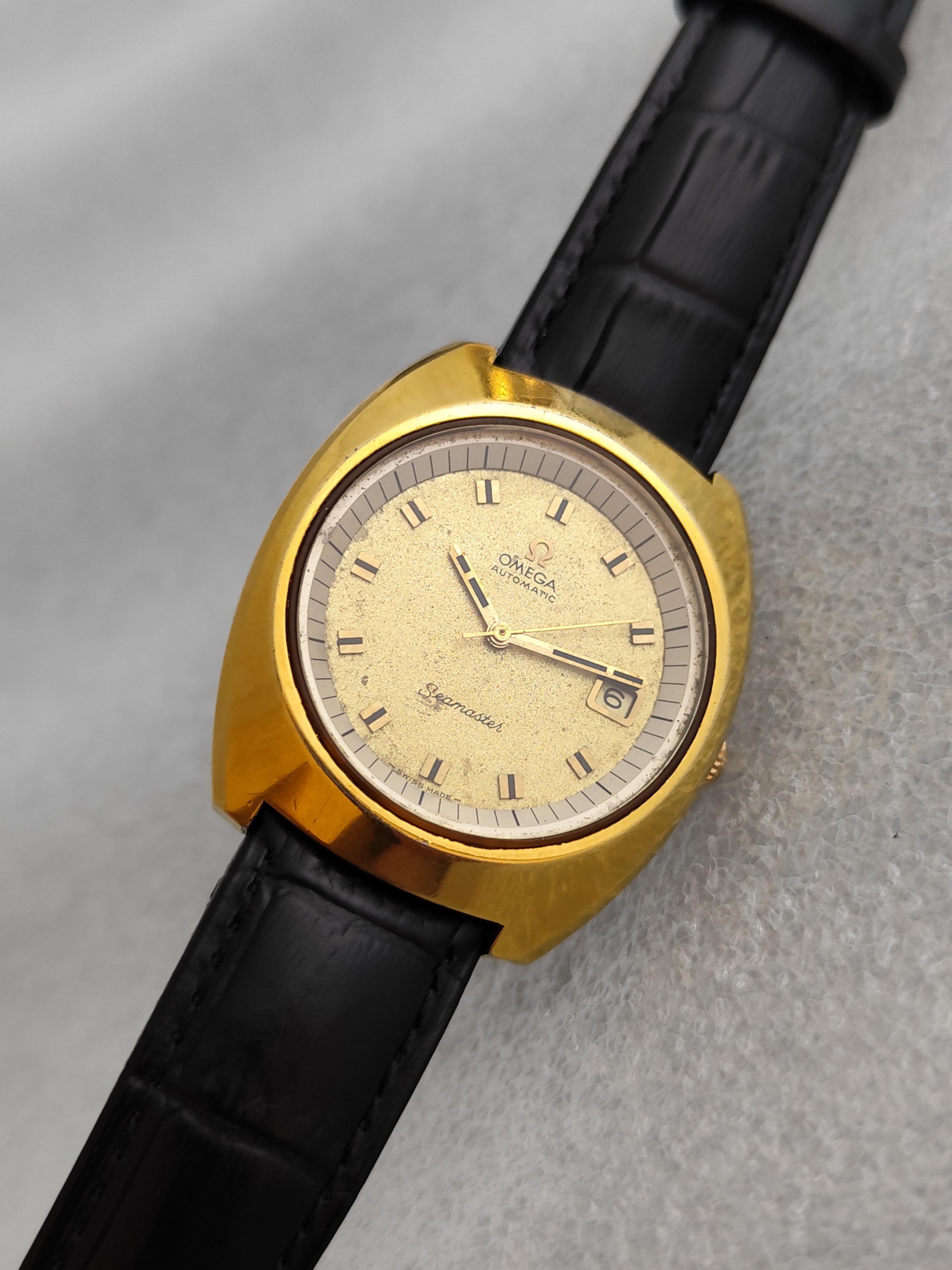 Omega Seamaster 166.087 Automatic Jumbo Gold Plated Watch For Sale 7