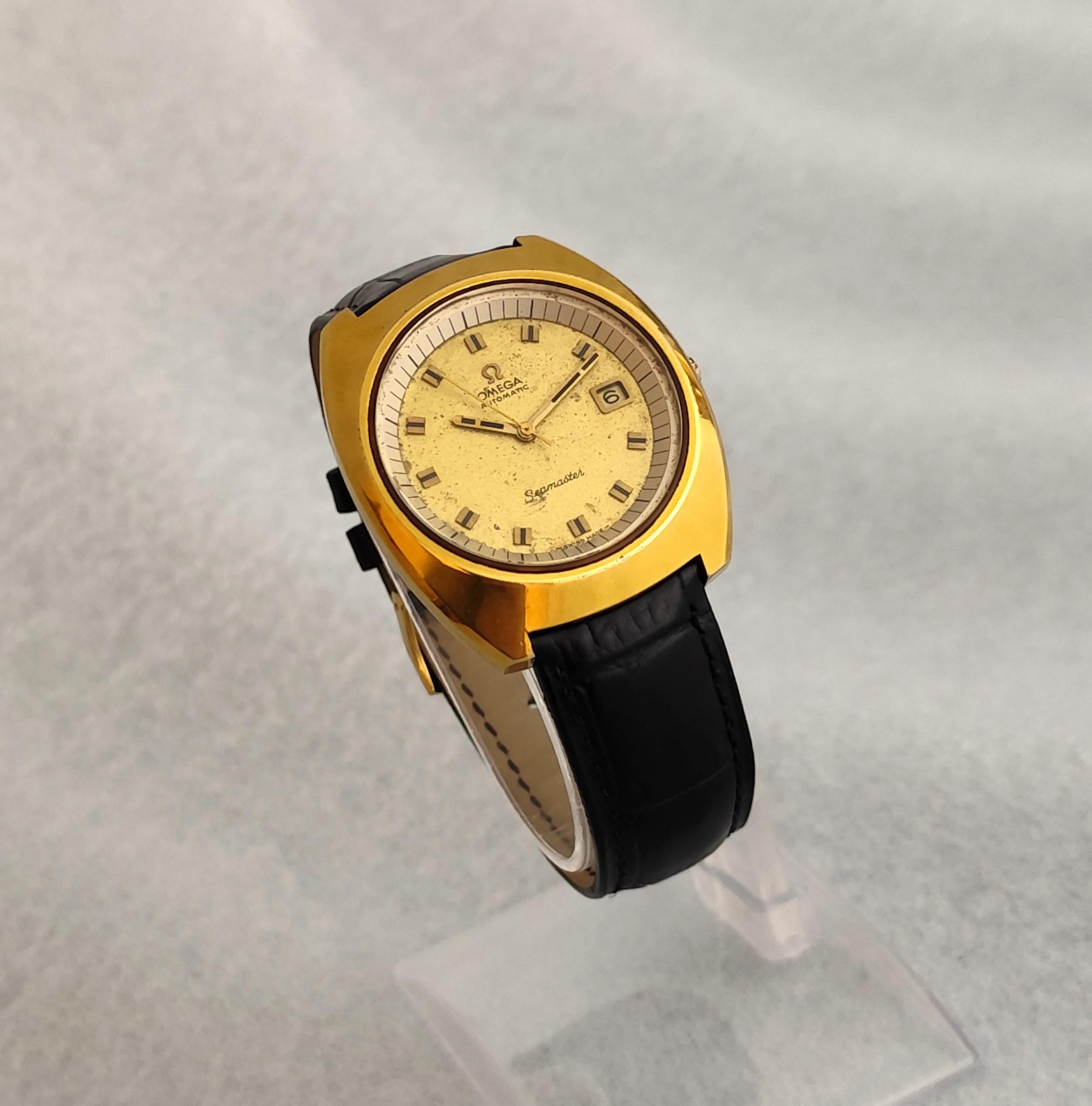 Omega Seamaster 166.087 Automatic Jumbo Gold Plated Watch For Sale 1
