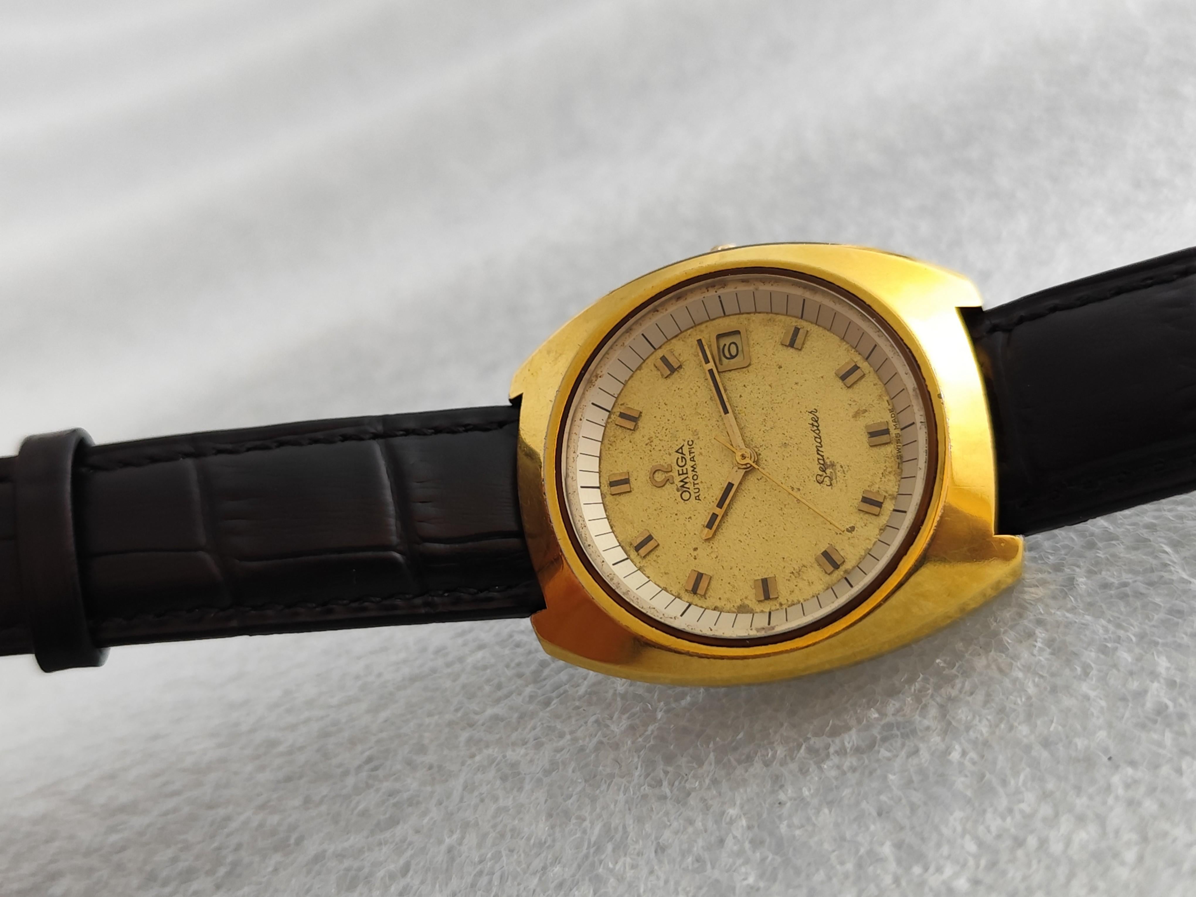Omega Seamaster 166.087 Automatic Jumbo Gold Plated Watch For Sale 5