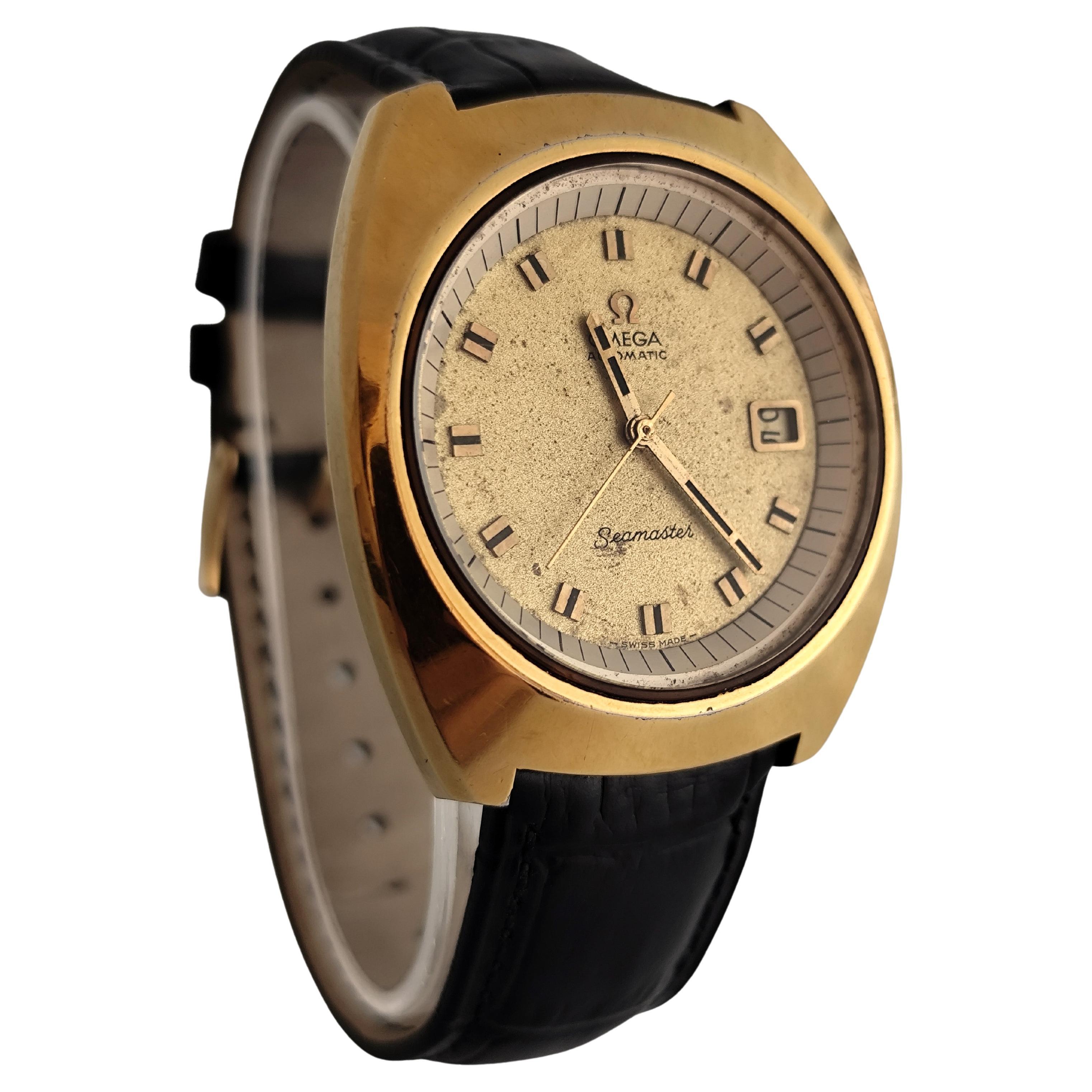 Omega Seamaster 166.087 Automatic Jumbo Gold Plated Watch For Sale