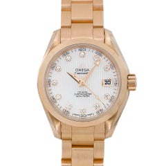 Omega Seamaster 18k Rose Gold Diamond MOP Dial Watch 231.50.30.20.55.001