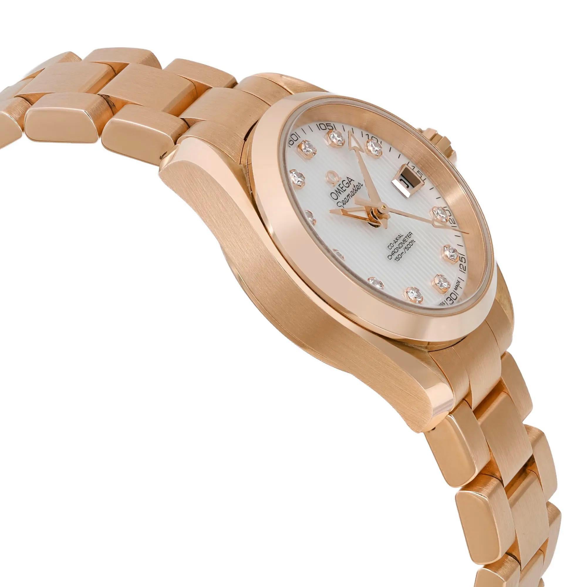 Women's Omega Seamaster 18k Rose Gold Diamond MOP Dial Watch 231.50.30.20.55.001