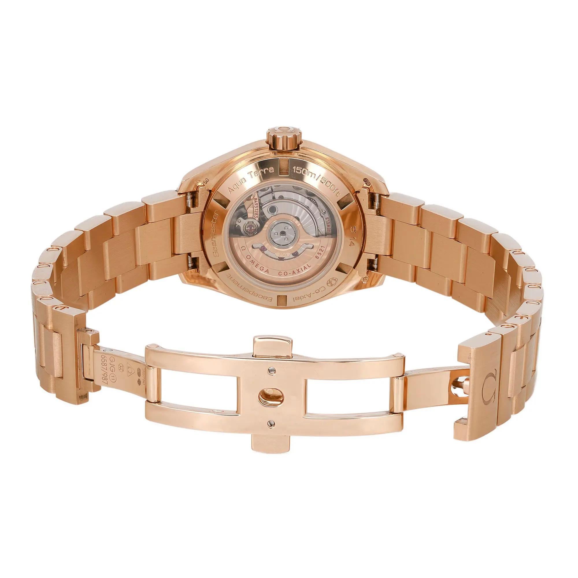 Omega Seamaster 18k Rose Gold Diamond MOP Dial Watch 231.50.30.20.55.001 2