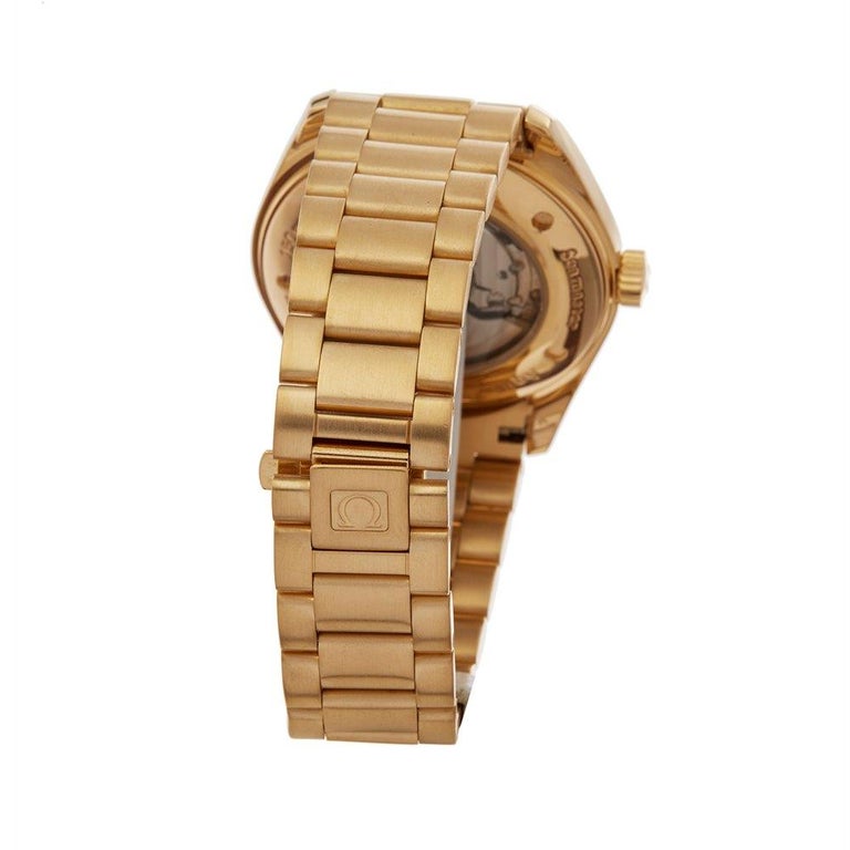 Omega Seamaster 18 Karat Yellow Gold 21043000 Wristwatch at 1stDibs ...