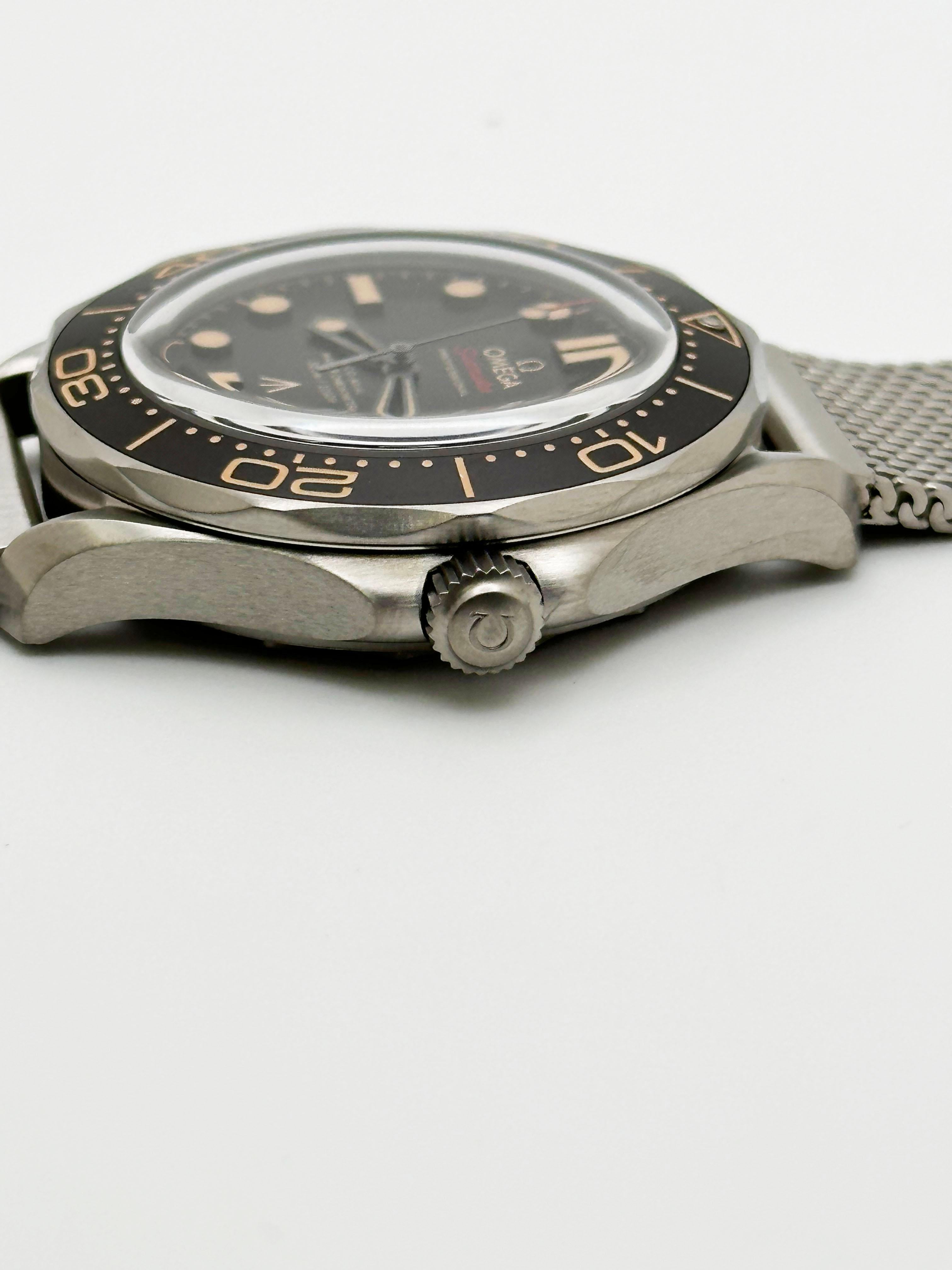 Men's Omega Seamaster 210.90.42.20.01.001 No Time to Die 007 Brown Dial Box Paper 42mm For Sale