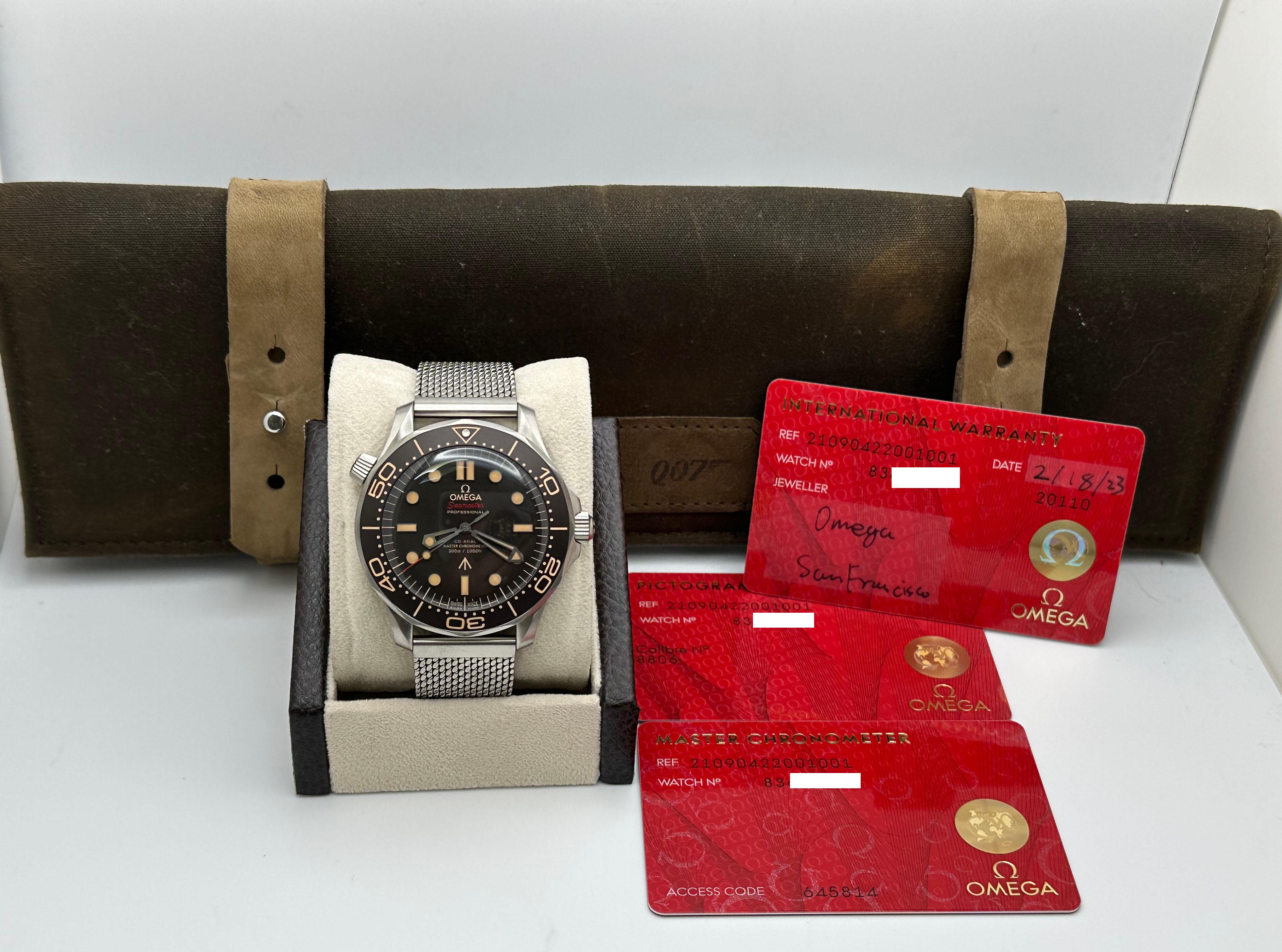 Omega Seamaster 210.90.42.20.01.001 No Time to Die 007 Brown Dial Box Paper 42mm For Sale 1