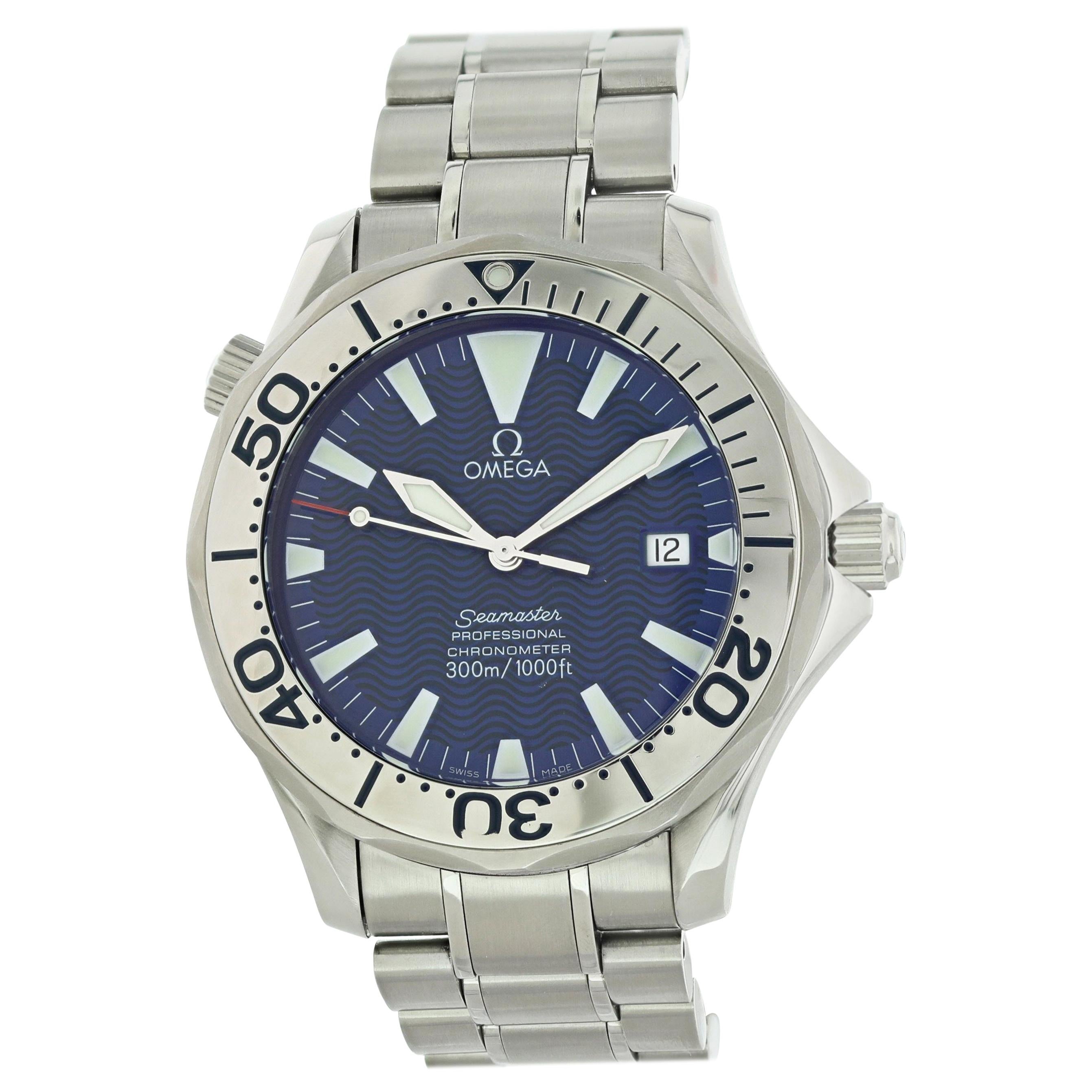 Omega Seamaster 2255.80.00 Electric Blue Men
s Watch For Sale