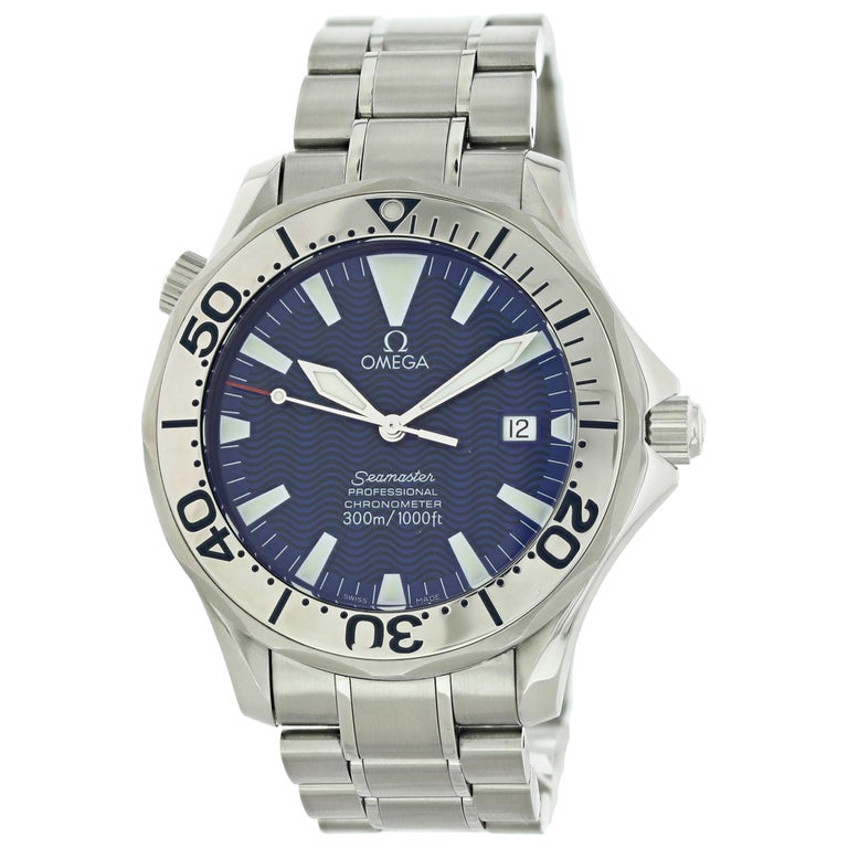Omega Seamaster 2255.80.00 with Band, Stainless-Steel Bezel and Blue ...