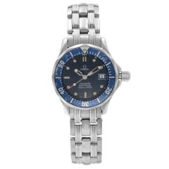 Used Omega Seamaster Diver Steel Blue Dial Quartz Ladies Watch 2224.80.00