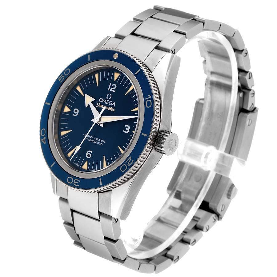 Men's Omega Seamaster 300 Blue Dial Titanium Watch 233.90.41.21.03.001 Box Card For Sale