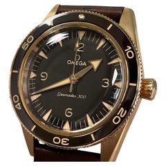 Omega Seamaster 300 Co-Axial 234.92.41.21.10.001 Bronze Gold Leather Box Paper