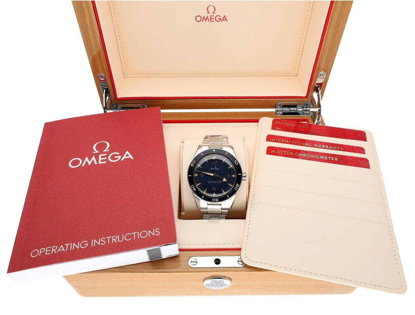 Men's Omega Seamaster 300 Co-Axial Master Chronometer Blue 1 5/8in 23430412103001 For Sale