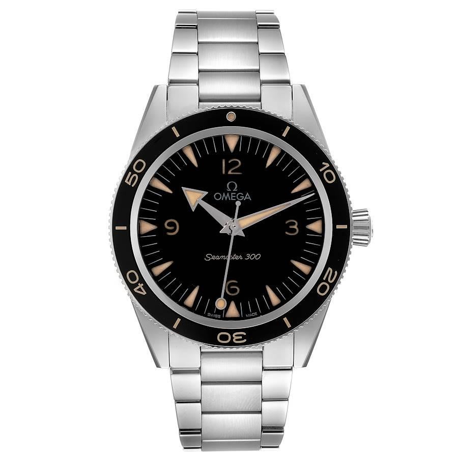 Omega Seamaster 300 Co-Axial Steel Mens Watch 234.30.41.21.01.001 Box Card. Automatic self-winding movement with Co-Axial escapement. Resistant to magnetic fields greater than 15,000 gauss. Free sprung-balance with silicon balance spring, two