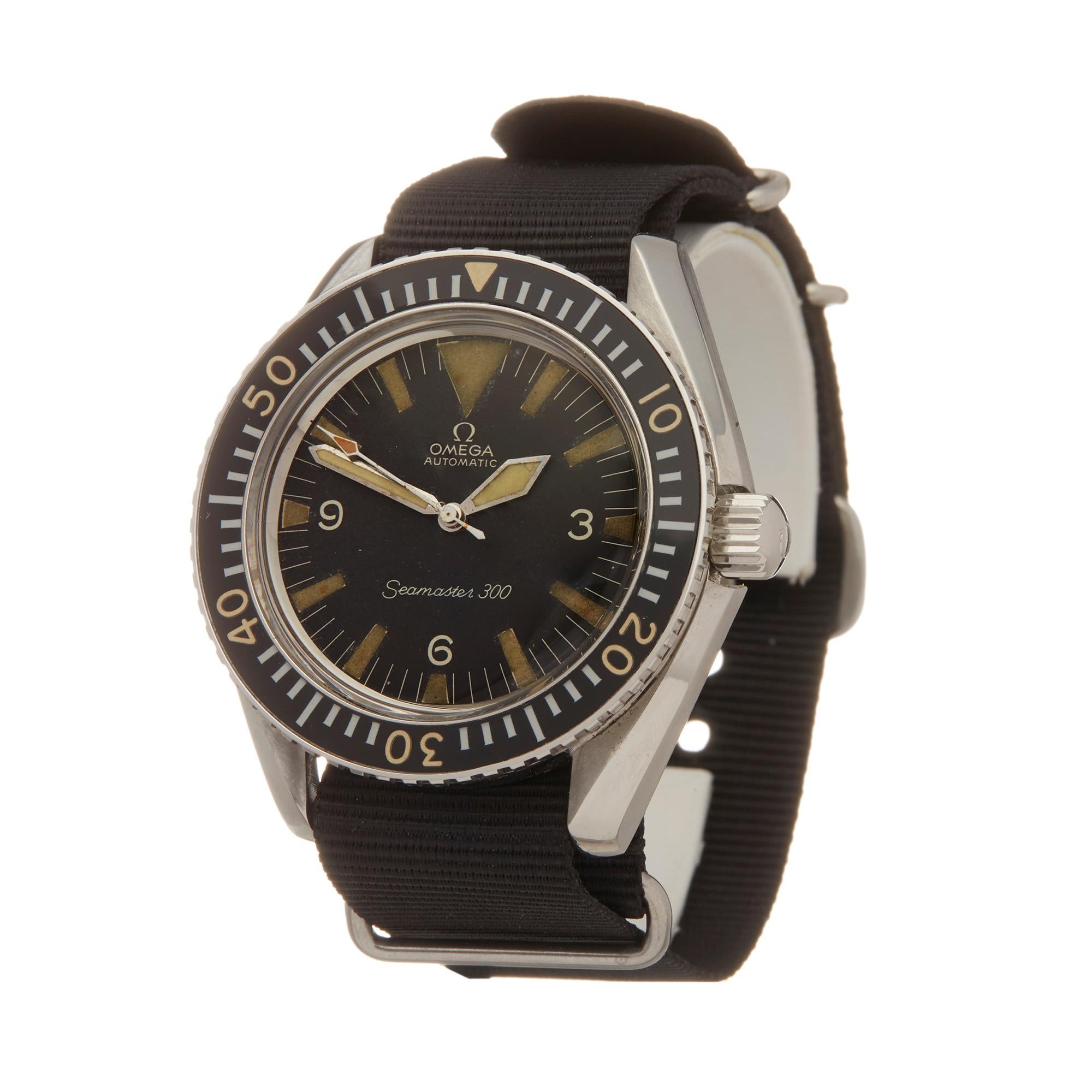 Ref: W5903
Manufacturer: Omega
Model: Seamaster
Model Ref: ST 165.024
Age: March 29th 1967
Gender: Mens
Complete With: Presentation Box & Archive Extract
Dial: Black Baton
Glass: Plexiglass
Movement: Automatic
Water Resistance: To Manufacturers