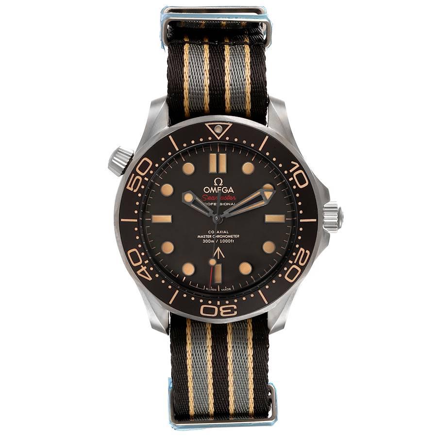 Omega Seamaster 300M 007 Edition Titanium Watch 210.92.42.20.01.001 Unworn. Automatic self-winding movement. Titanium round case 42.0 mm in diameter. Brown unidirectional rotating bezel. Scratch resistant sapphire crystal. Matte tropical brown