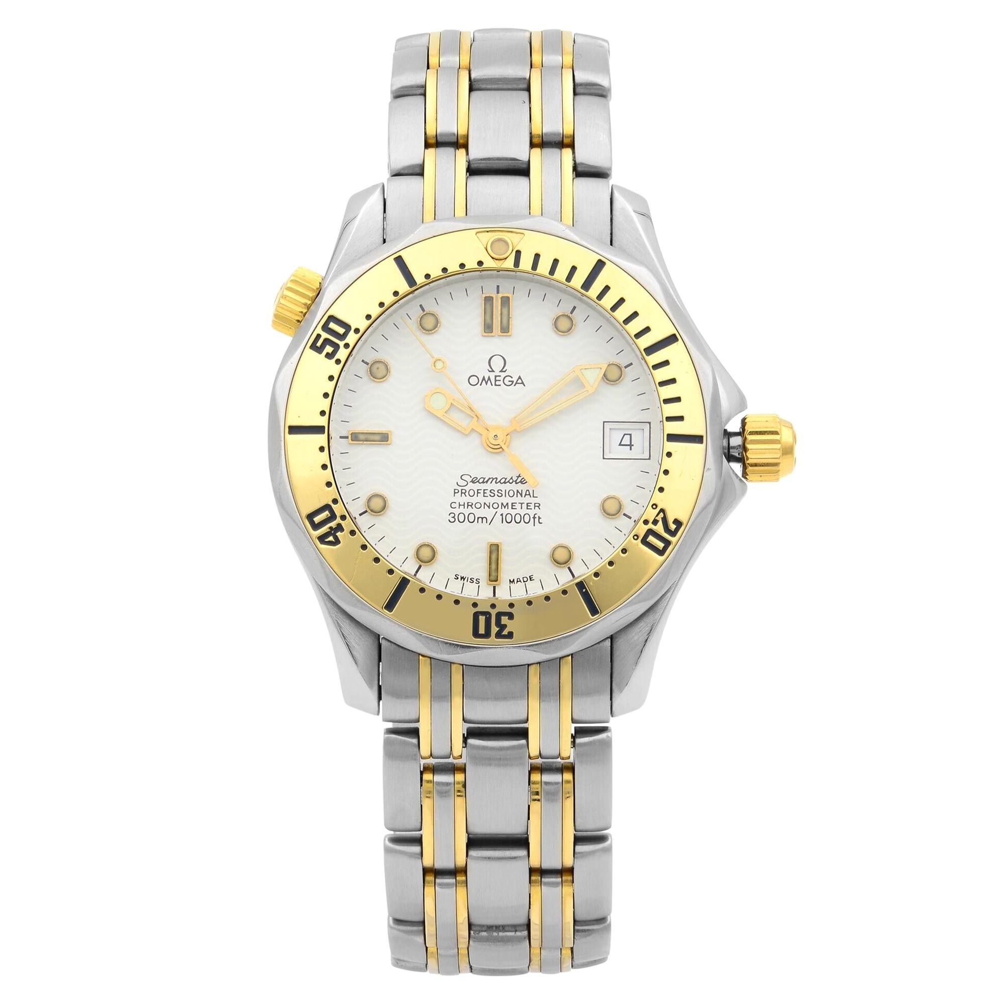 Omega Seamaster 300M Gold Steel White Dial Automatic Men's Watch 236.22.000