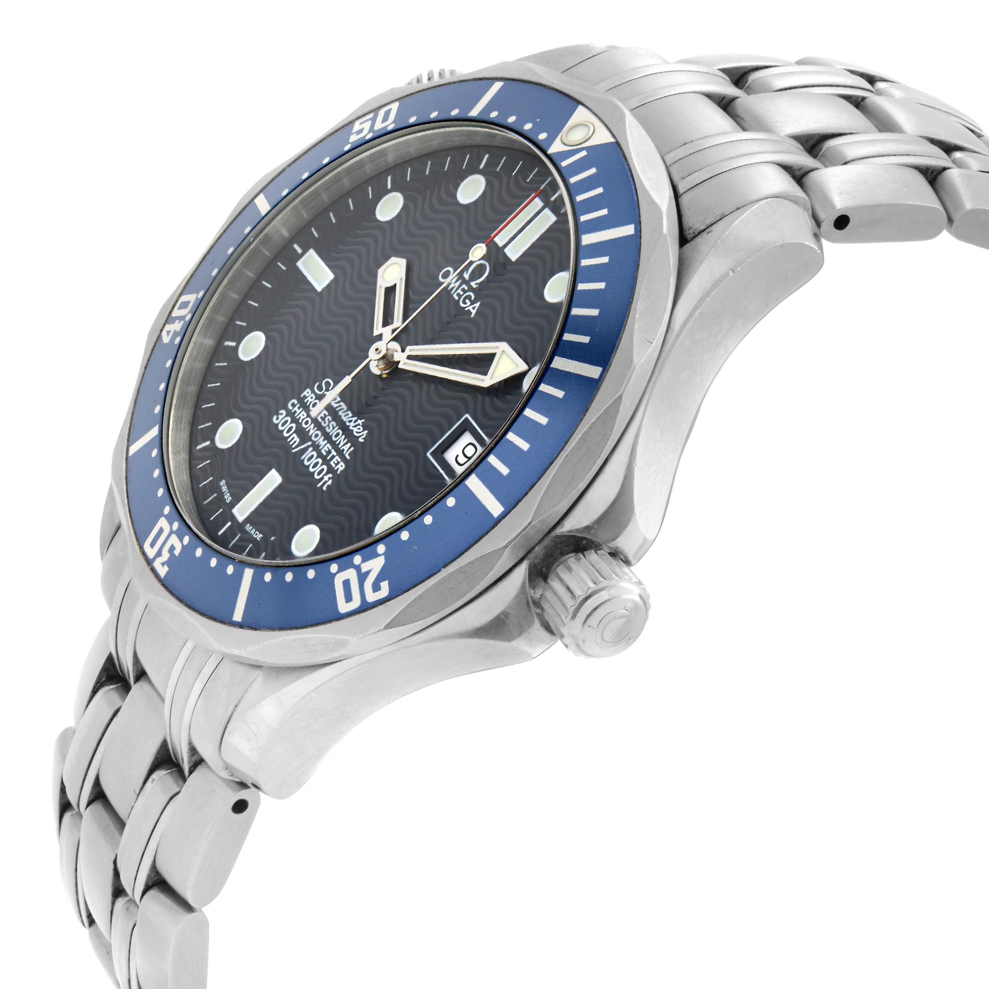 Omega Seamaster 300m Stahl Blaues Zifferblatt Automatik-Herrenuhr 2531,80.00 im Zustand „Gut“ in New York, NY
