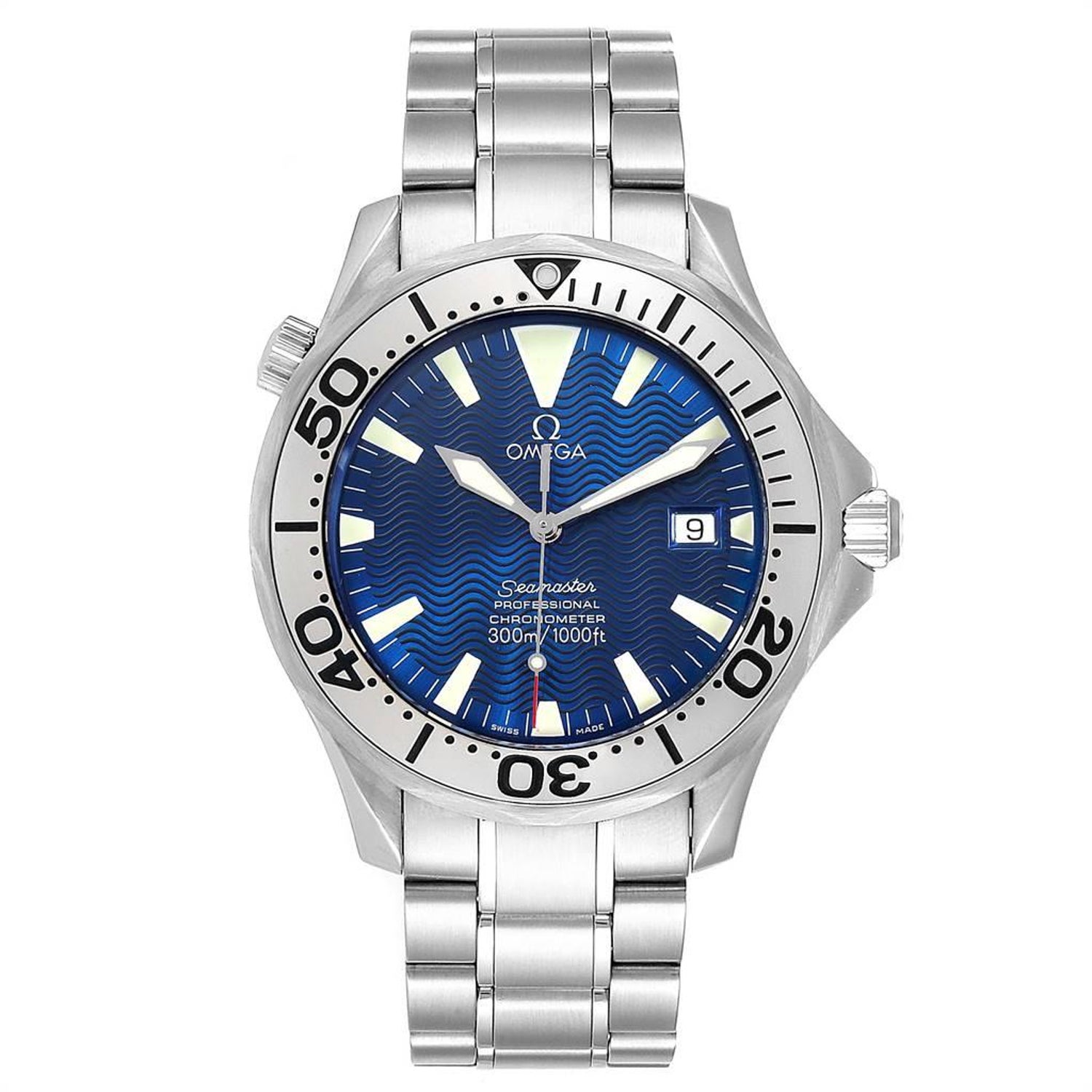 Omega Seamaster 300m Blue Dial Steel Men S Watch 2255 80 00 For Sale At 1stdibs
