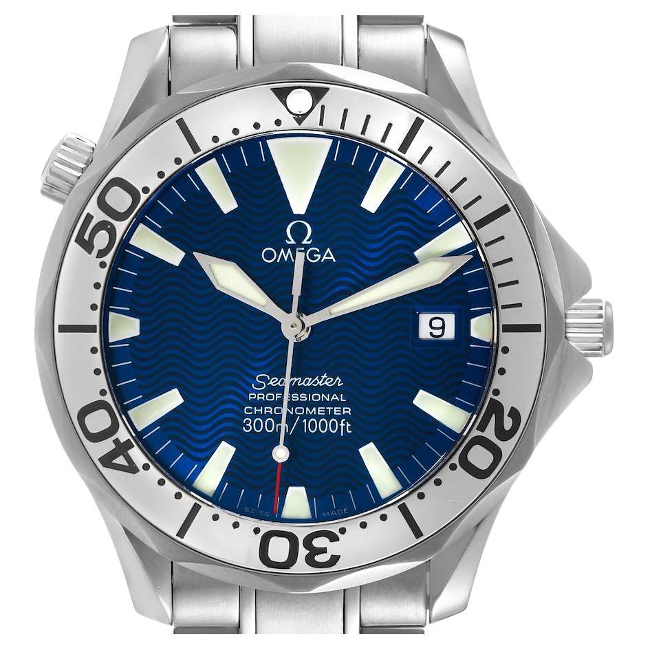 Omega Seamaster 300M Stahl-Herrenuhr mit blauem Zifferblatt 2255.80,00 im Angebot