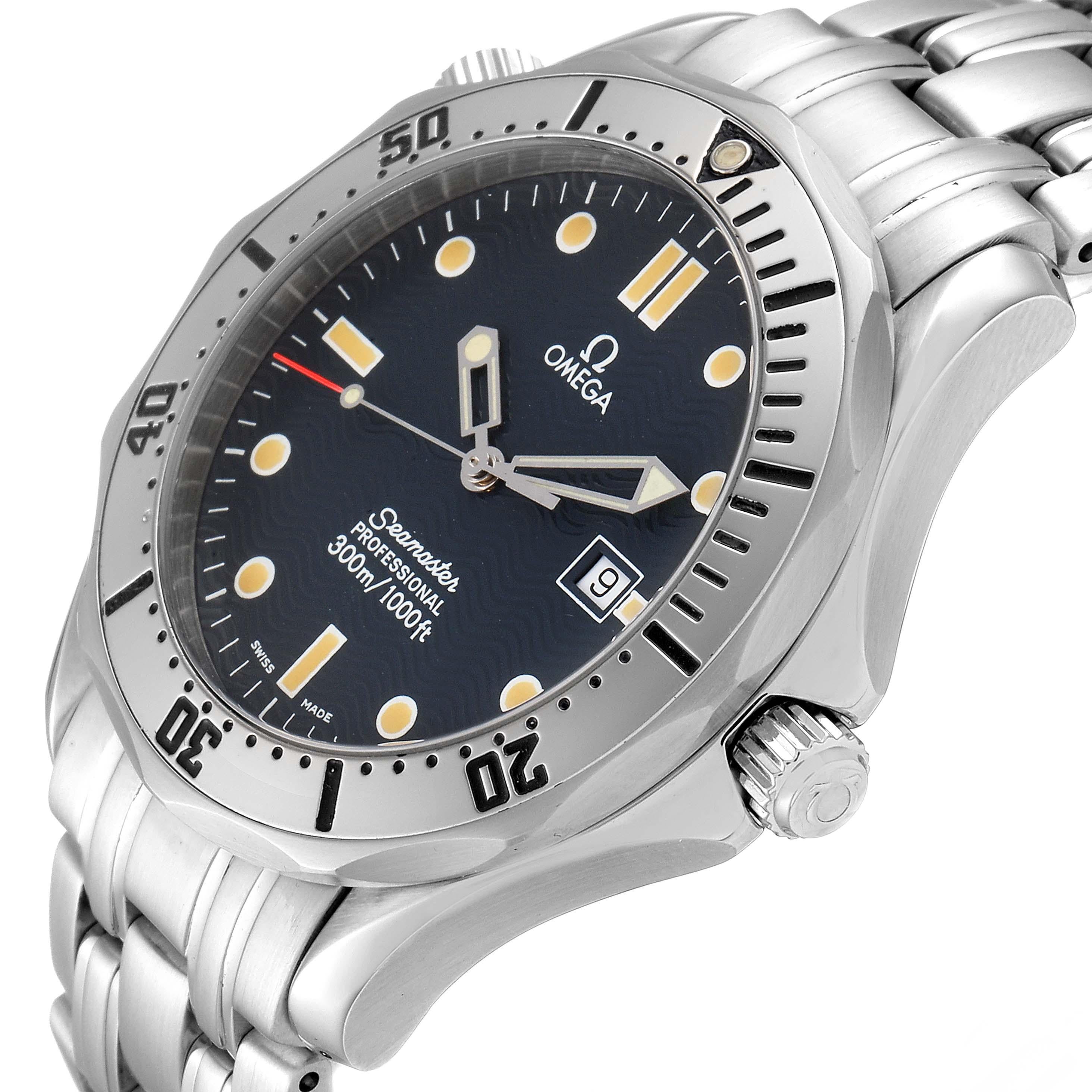 Omega Seamaster Blue Wave Dial Mens Watch 2542.80.00 Card 2