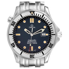 Omega Seamaster Blue Wave Dial Mens Watch 2542.80.00 Card