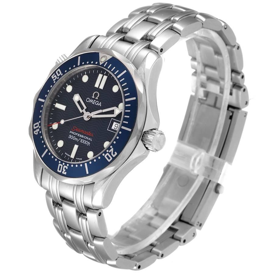 Omega Seamaster 300M Blue Wave Dial Midsize Watch 2223.80.00 In Excellent Condition In Atlanta, GA