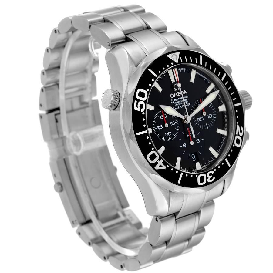Omega Seamaster 300M Chronograph Americas Cup Mens Watch 2594.50.00 Card In Excellent Condition In Atlanta, GA
