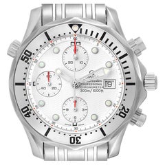 Omega Seamaster Chronograph Steel White Dial Mens Watch 2598.20.00 Box Card