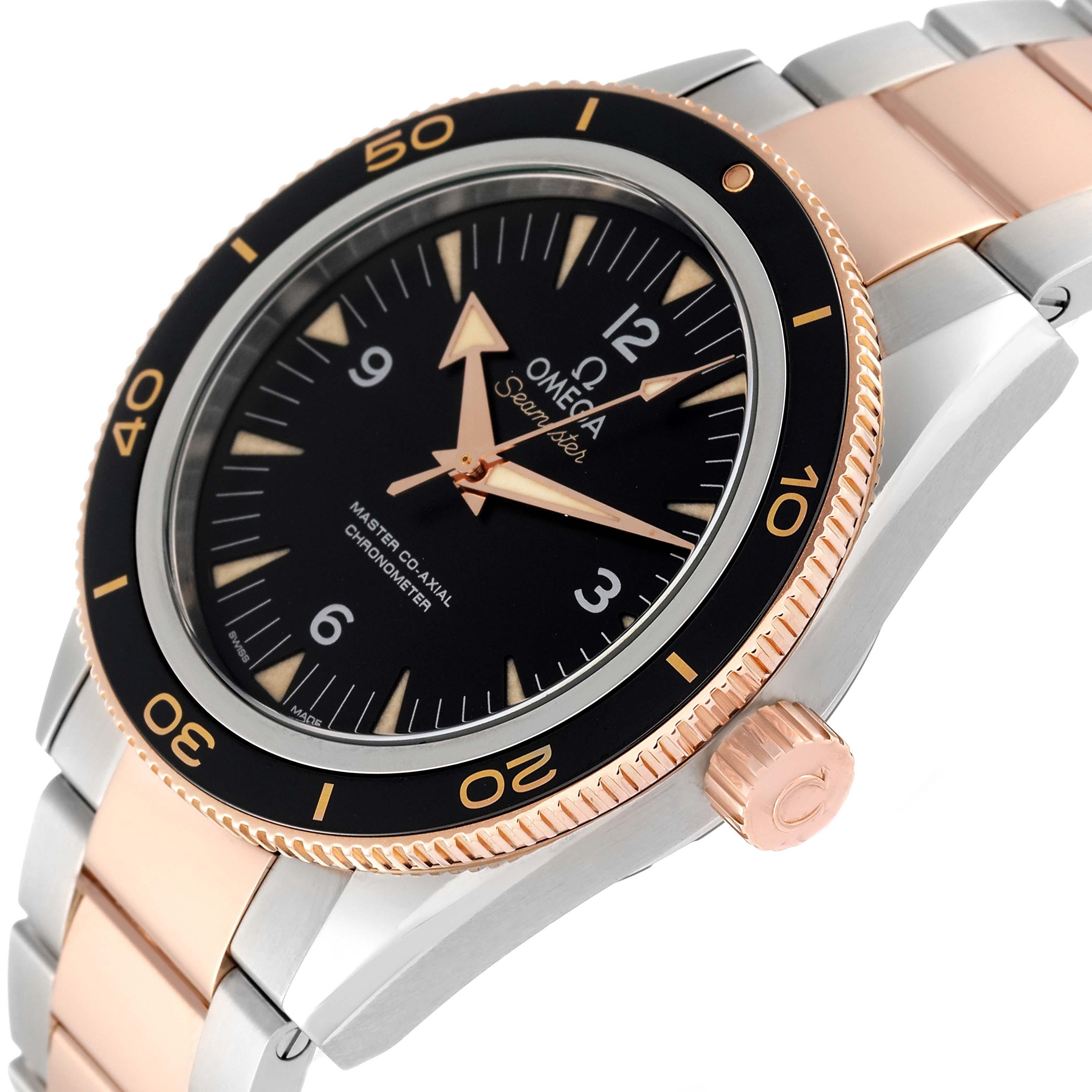 Men's Omega Seamaster 300M Co-Axial Steel Rose Gold Watch 233.20.41.21.01.001 For Sale