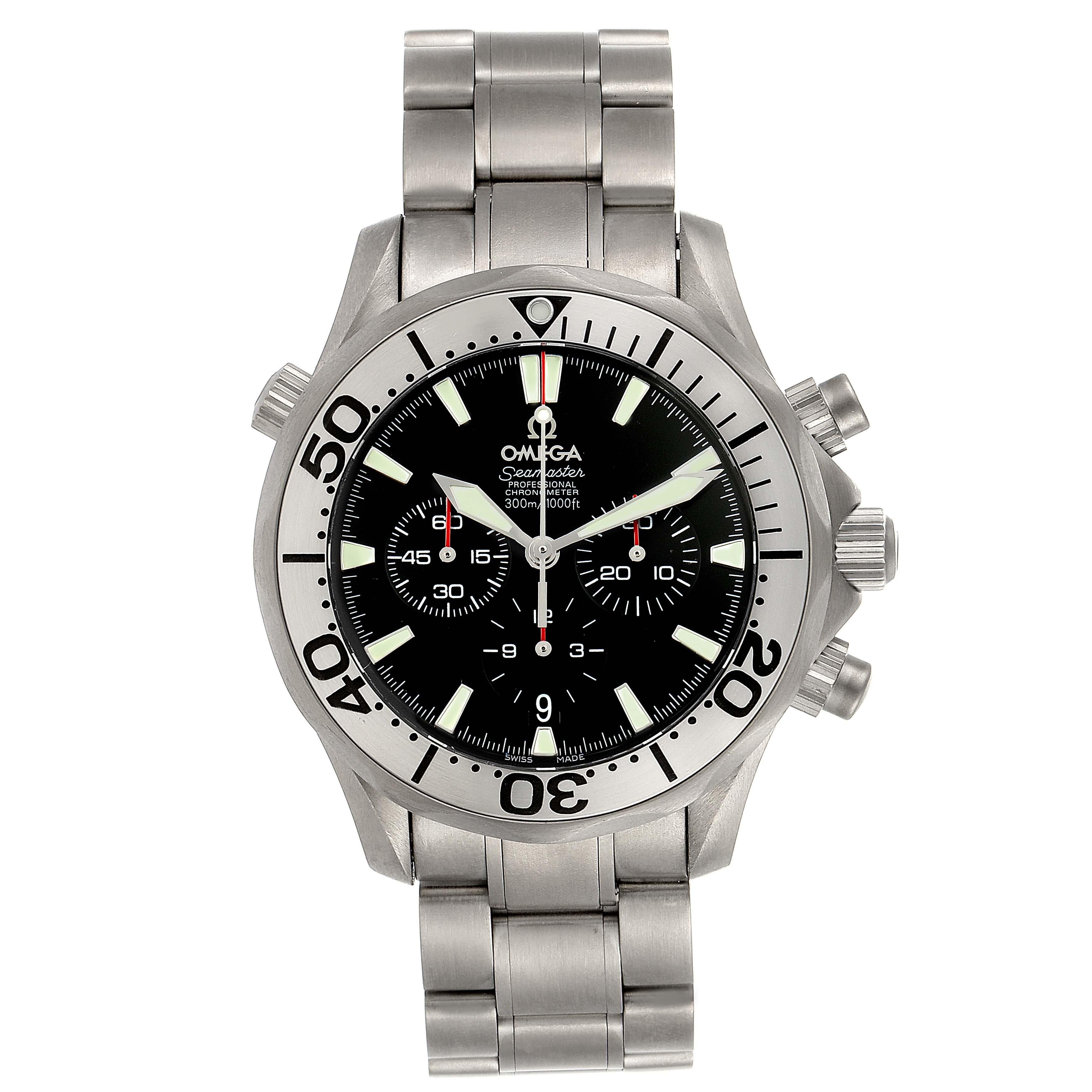 Omega Seamaster Diver Chronograph Titanium Mens Watch 2293.52.00 In Excellent Condition For Sale In Atlanta, GA