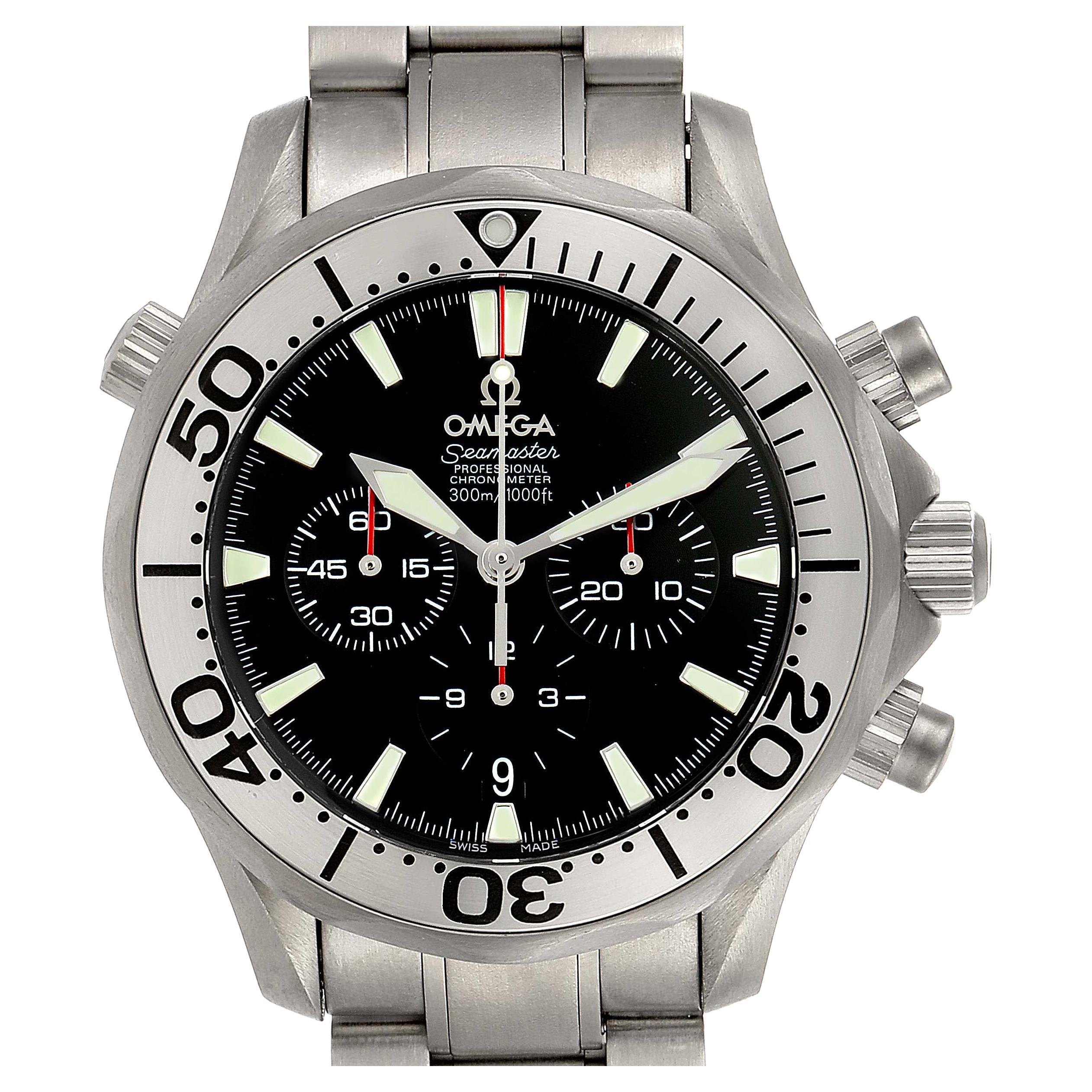Omega Seamaster Diver Chronograph Titanium Mens Watch 2293.52.00 For Sale